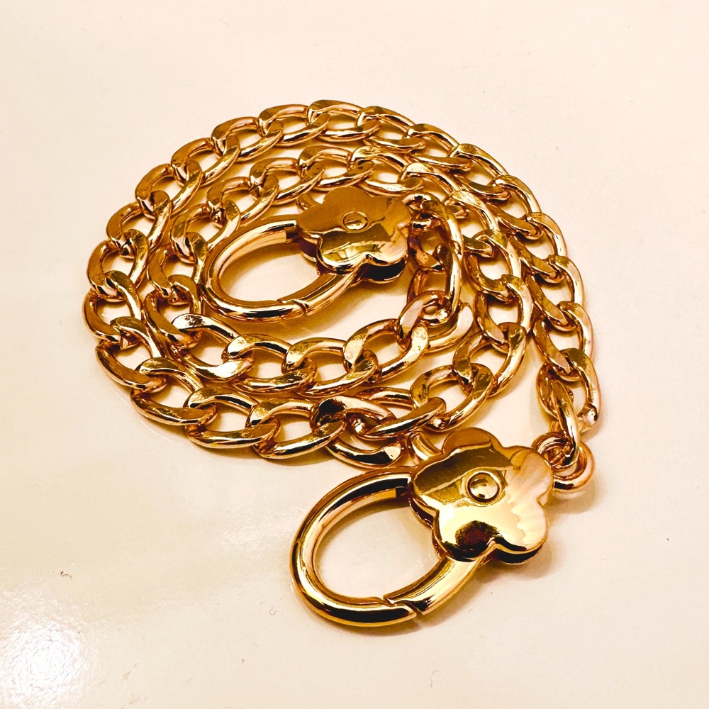 16” Flower Chain Bag Strap- Gold - Picture 2 of 4